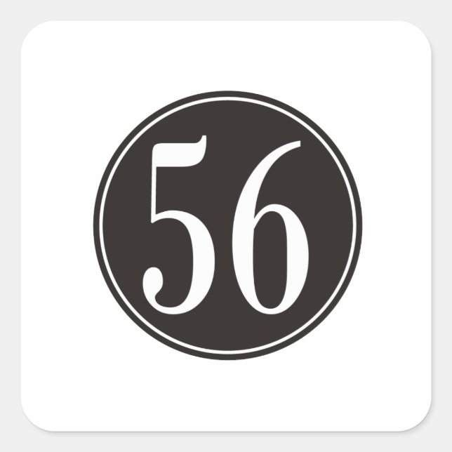 56 Schwarzer Kreis Quadratischer Aufkleber (Vorderseite)