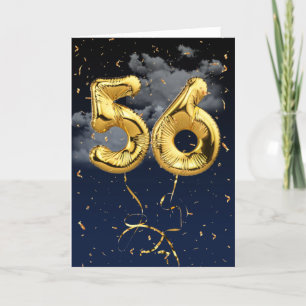 56e Anniversaire Gold Mylar Balloon et carte Confe