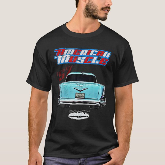 57.1957 Belair Bel Air American Muscle Car Hotrod T-Shirt (Vorderseite)