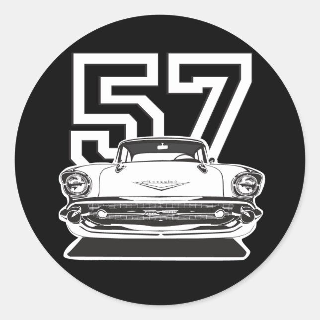 57 Bel Air Runder Aufkleber (Vorderseite)