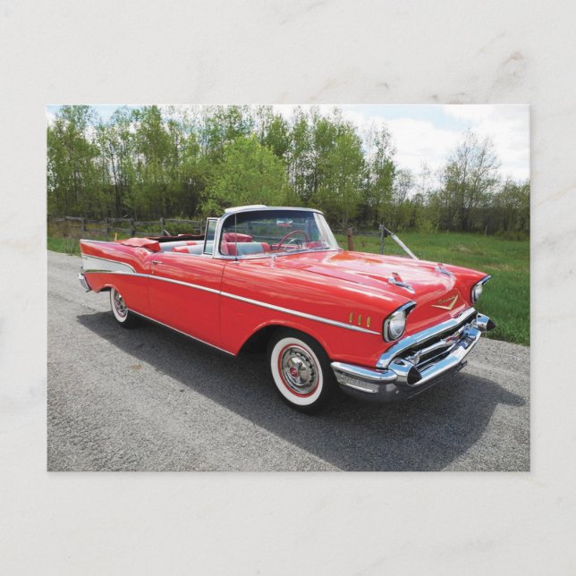 57' Chevy Convertible Postkarte (Vorderseite)