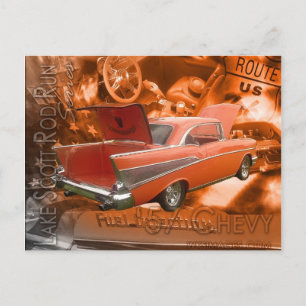 57 Chevy-Lake Scott Rod Run Series Postkarte