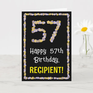 57. Geburtstag: Blumennummer, Individuelle Name, B Karte