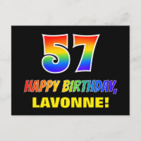 57. Geburtstag: Bold, Fun, Simple, Rainbow 57