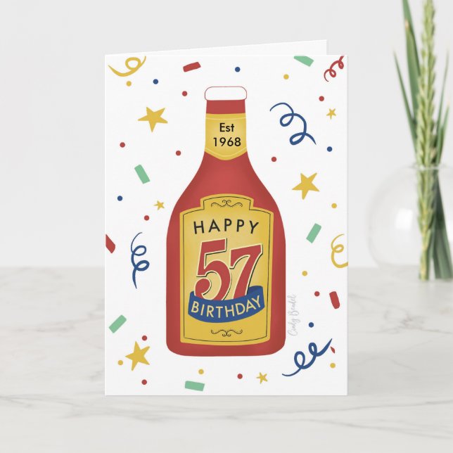 57. Geburtstag Funny Ketchup Flasche Karte (Vorderseite)