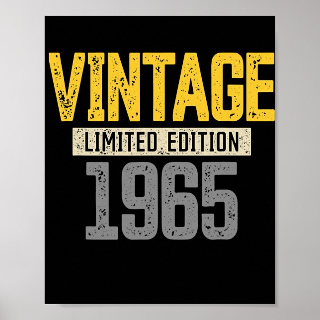 57. Geburtstag Männer Frauen Vintag 1965 57. Poster (Vorne)