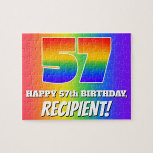 57. Geburtstag — mehrfarbiges Regenbogenmuster "57