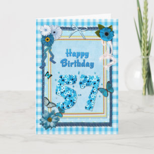 57. Geburtstag mit Scrapbook-Effekt Karte