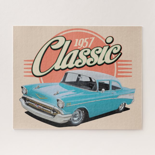57 Klassiker-Autoreifen-Puzzle (Horizontal)