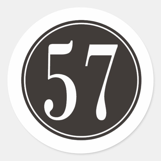 57 Schwarzer Kreis Runder Aufkleber (Vorderseite)