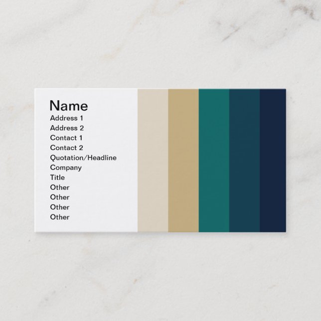 586_cave-palette BLUES TURQUOISE TAN WHITE NAVY ST Visitenkarte (Vorderseite)