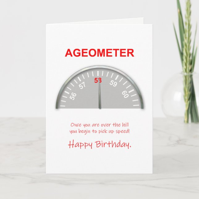 58. Geburtstag, Ageometer Reading Karte (Vorderseite)