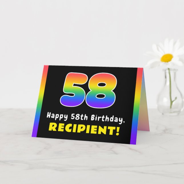 58. Geburtstag: Farbiger Regenbogen # 58, Individu Karte (Kleine Pflanze)