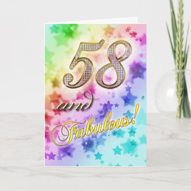 58. Geburtstag für jemanden Fabulous Karte (Vorderseite)
