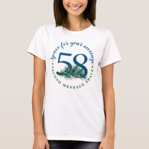58. Geburtstag oder Jubiläum Pfauenfedern T-Shirt