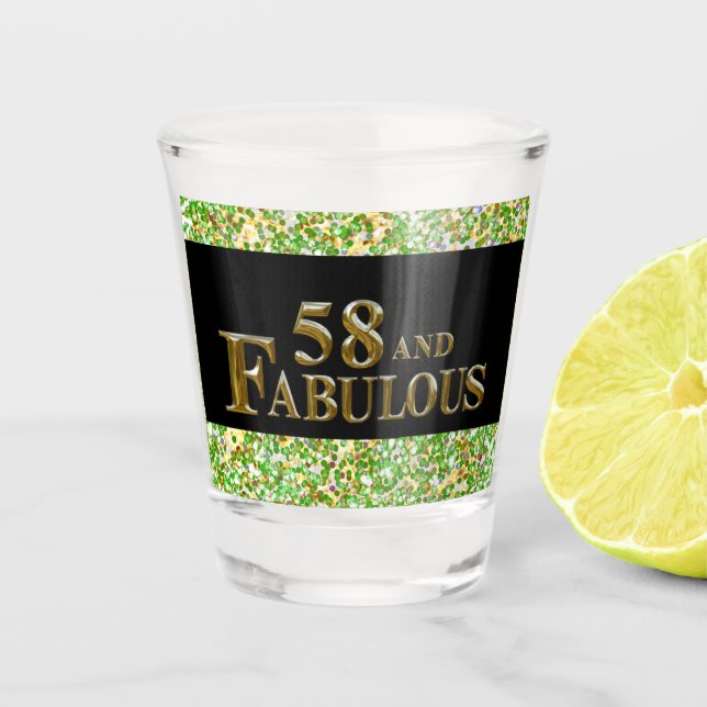 58. Geburtstag Schnapsglas (Vorderseite)