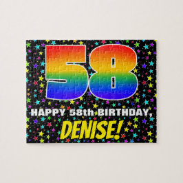 58. Geburtstag — Spaß, farbenfrohe Sternenfeldeben