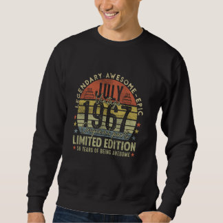 58. Geburtstag Vintage Juli 1967 58 Jahre alt für Sweatshirt