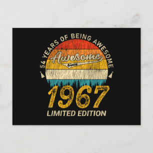 58 Jahre Alt 1967 Retro Awesome 58. Geburtstagsges Postkarte