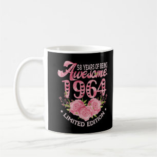 58-jähriges Pink Vintag 1964 Geburtstagsgeschenk 5 Kaffeetasse