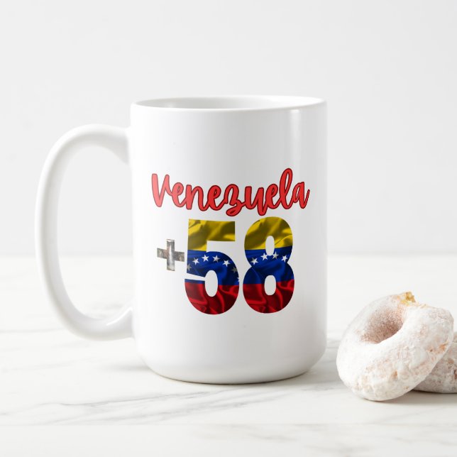 58 Venezuela Pride authentische venezolanische Wur Kaffeetasse (Mit Donut)