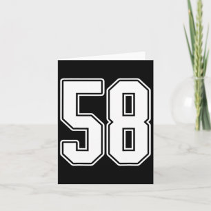 #58 White Kontur Number 58 Sports Fan Jersey Styl Karte