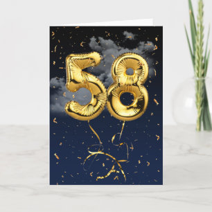 58e Anniversaire Gold Mylar Balloon et carte Confe