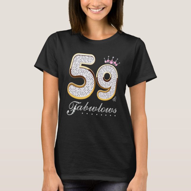 59 & fabulous 59 Years Old 59 th Birthday Diamond  T-Shirt (Vorderseite)