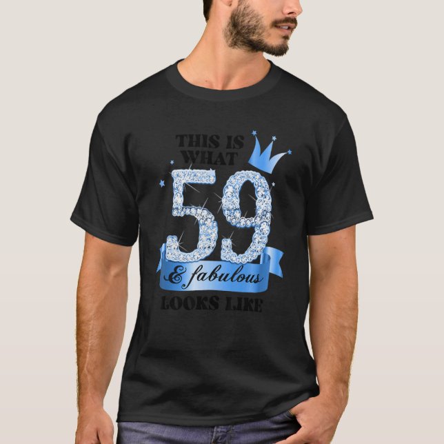 59 & Fabulous I Blue White Party Group Candid Phot T-Shirt (Vorderseite)
