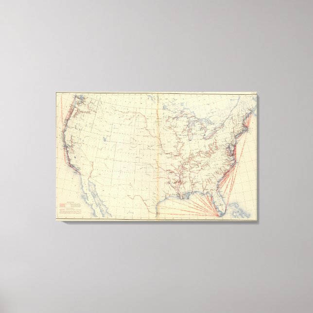 59 Flüsse, Routen 1890 Leinwanddruck (Vorderseite)