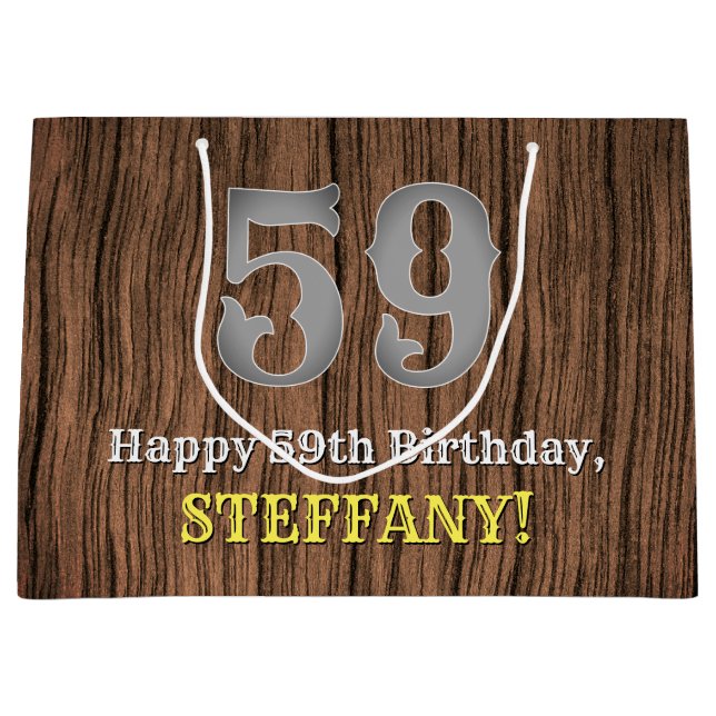 59. Geburtstag: Inspirierter Country Western Look, Große Geschenktüte (Vorderseite)