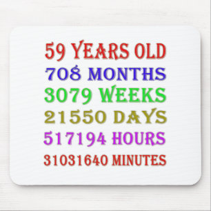 59. Geburtstag - Meilensteine Mousepad