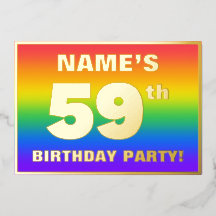 59. Geburtstagsparty: Spaß, farbenfrohe Regenbogen