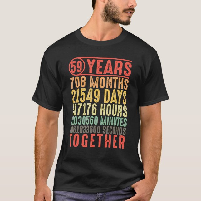 59 Jahre Gemeinsam 59 Jahre Eltern Verheiratet T-Shirt (Vorderseite)