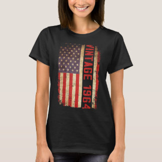 59 Jahre Vintag 1964 Amerikanische Flagge 59. Gebu T-Shirt