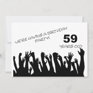 59. Party Einladung mit jubelnden Menschenmassen