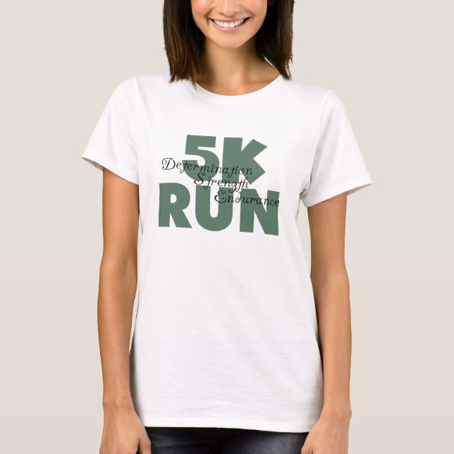 5.000 Lauf des grünen Sports T-Shirt (Vorderseite)