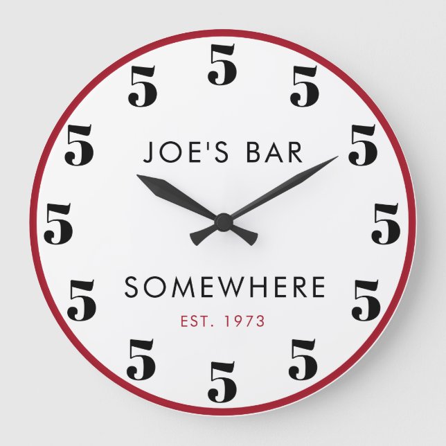 5.00 Uhr Irgendwohin angepasste Bar Happy Hour (Vorderseite)