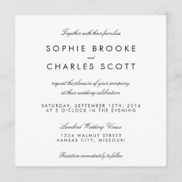 5,25" Square Simple Chic Template Wedding Einladung