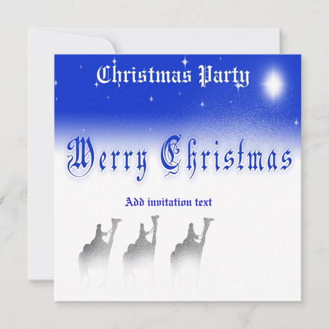 5,25 X 5,25 drei kluge Mann-frohe Weihnacht-Party Einladung (Vorderseite)
