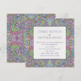 5,25" x 5,25" Groovy Daisy Einladung Hochzeit