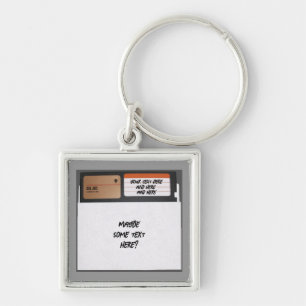 5,25-Zoll-Diskette in Papierschutzhülle Schlüsselanhänger