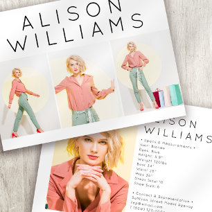 5,5 x 7,5 pouces Moderne 3 Acteur Photo Carte Comp