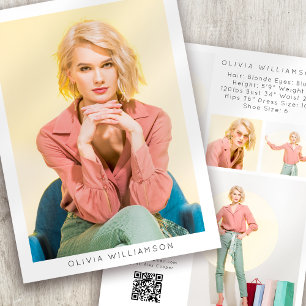 5,5 x 7,5 pouces Moderne 6 Acteurs Photo Carte Com