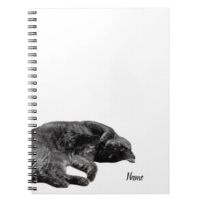 5,5" x 8,5" Black Cat Spiral-Hardcover-Notebook Notizblock (Vorderseite)