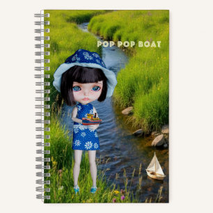 5.5x8.5 Tagebuch: Pop Pop Boot Notizbuch