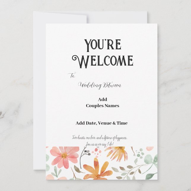 5" * 7" Einladungskarte für Hochzeiten (Rückseite)
