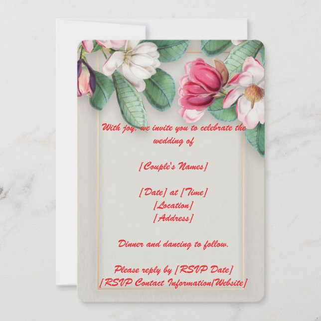 5" * 7" Rounded Wedding Einladungskarte (Vorderseite)