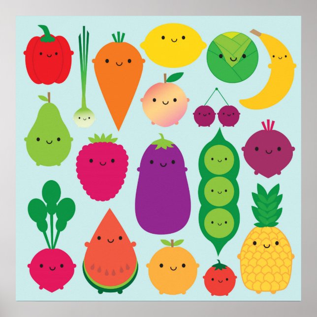 5 A Day Fruit & Vegetables Poster (Vorne)