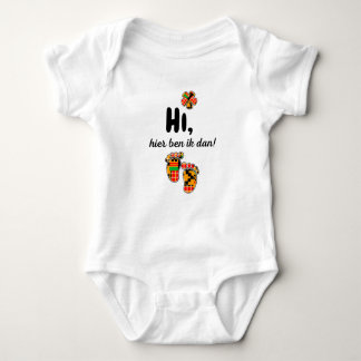 #5 African print Baby Bodysuit - Hierb ben ik Strampler
